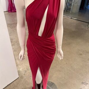 Elegant Red One-Shoulder Dress